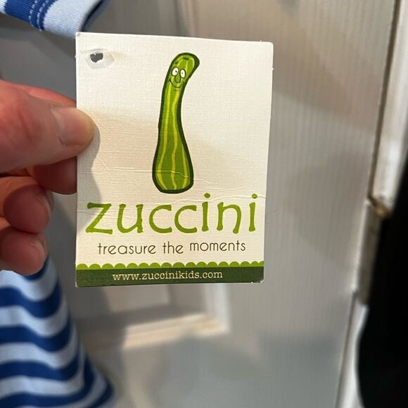 Boys New Blue Striped Polo with zip collar size 9 or 10 - Picture 6 of 12